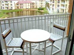 Individual balcony with lakeside views