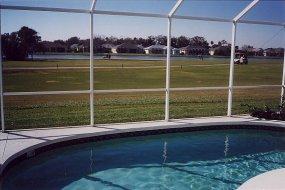 Sandhill Crane - Pool and view across the golf course to lake.
