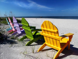 Deck Chairs on Beach - Bradenton Sarasota Vacation Homes to Rent