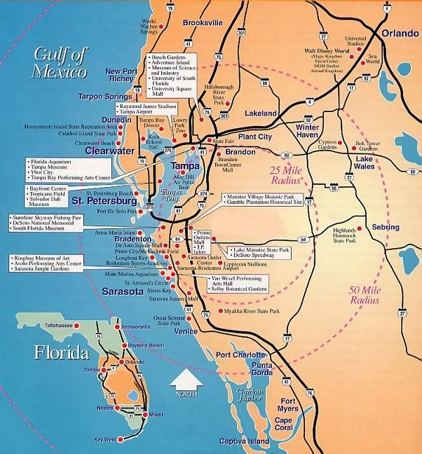 Map Of Florida Gulf Coast Cities And Towns